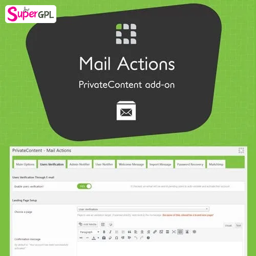 privatecontent mail actions add on supergpl 1 1