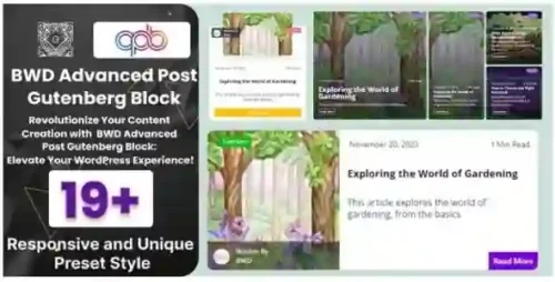 BWD Advanced Blog Post Block Plugin – For Gutenberg